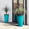 Glitzhome® 23.75" Oversized Wavy Texture Tall Plastic Planters, 2ct.